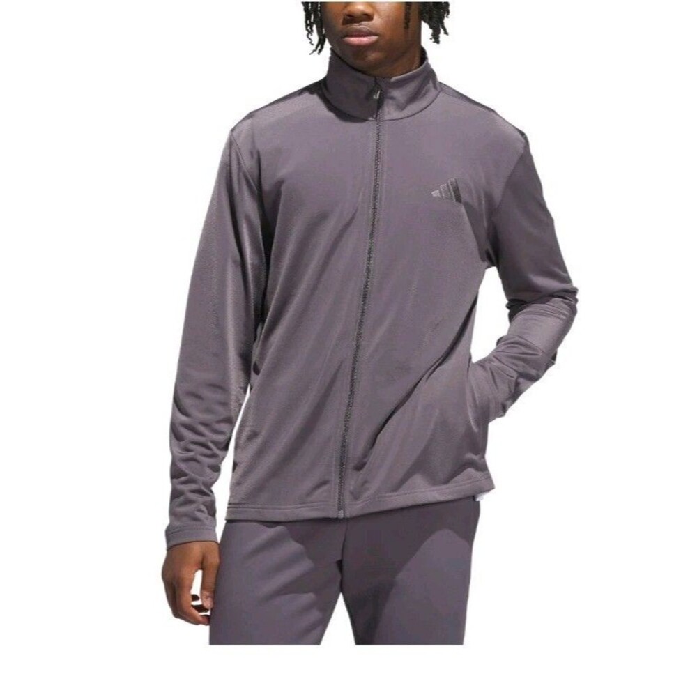 ADIDAS Men's Tricot Full Zip Warm-Up Track Jacket 3 Stripes Logo GRAY  XL  Nwt